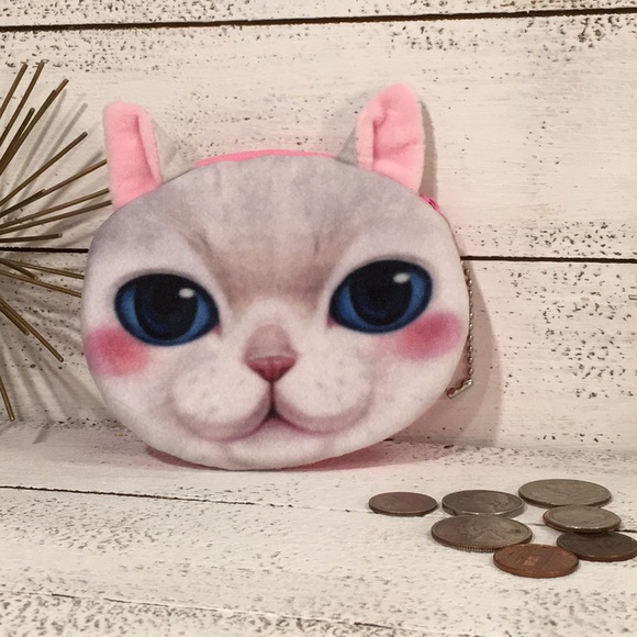 Pink Kitty Cat Coin Purse - Picture 2 of 7